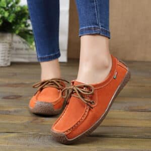 Zapatillas planas con cordones para mujer
