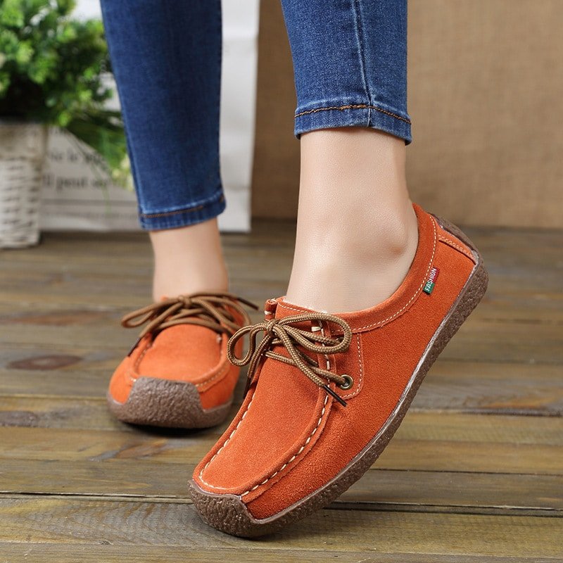 Zapatillas planas con cordones para mujer