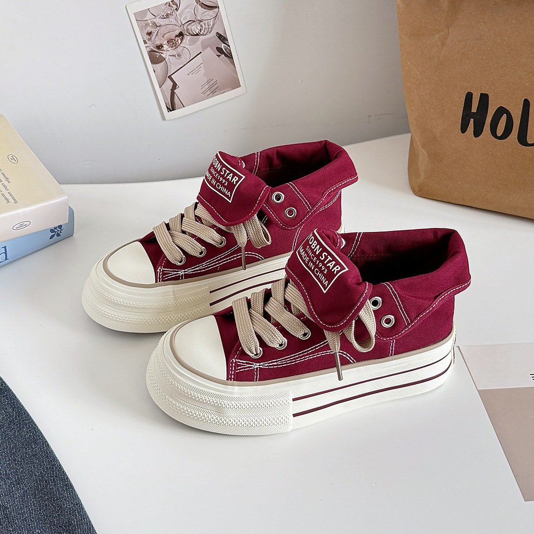 Zapatillas de Lona Estilo Streetwear con Suela Gruesa - Imagen 7
