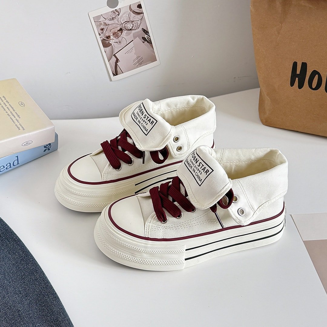 Zapatillas de Lona Estilo Streetwear con Suela Gruesa - Imagen 5