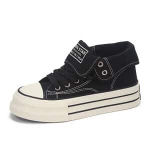 Zapatillas de Lona Estilo Streetwear con Suela Gruesa