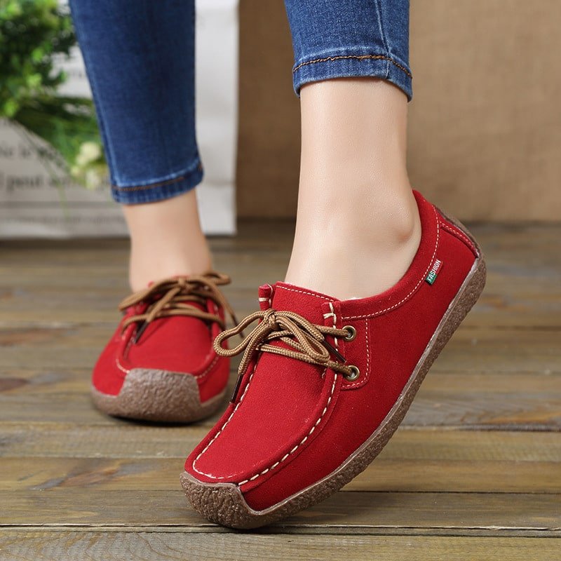 Zapatillas planas con cordones para mujer - Imagen 4
