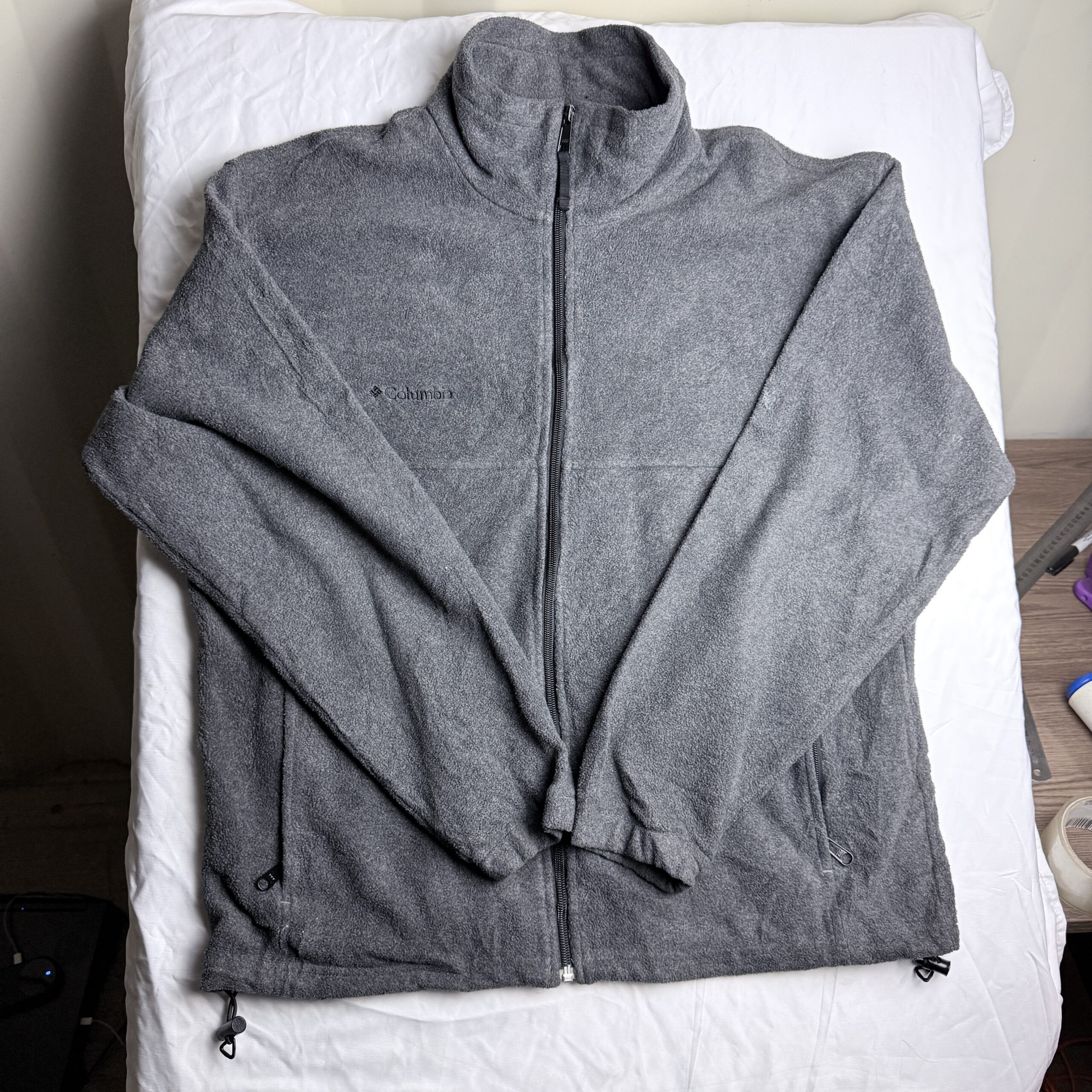 Polar Columbia Cierre Completo Gris — Talla L Hombre
