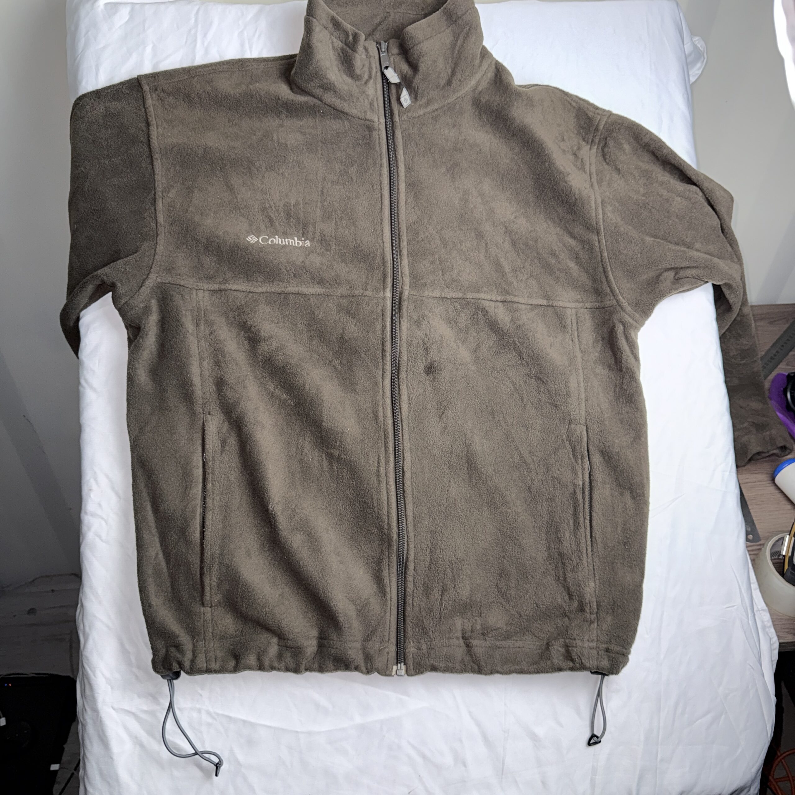 Polar Columbia Cierre Completo Café Claro — Talla L Hombre - Imagen 2