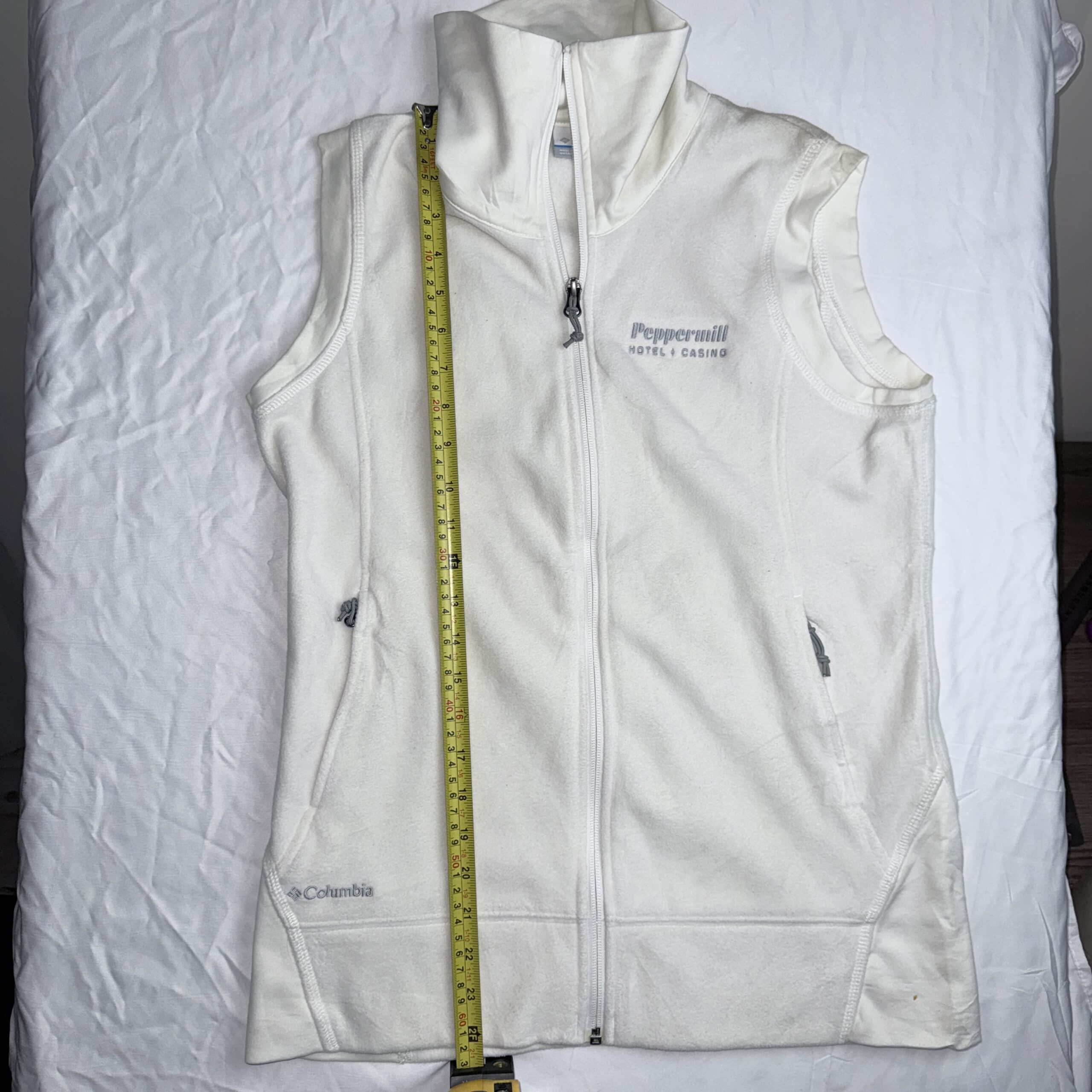 Chaleco Polar Columbia Full Zip Blanco Invierno — Talla M Mujer - Imagen 7