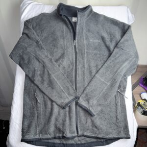 Polar Columbia Gris Melange Full Zip — Talla XL Hombre