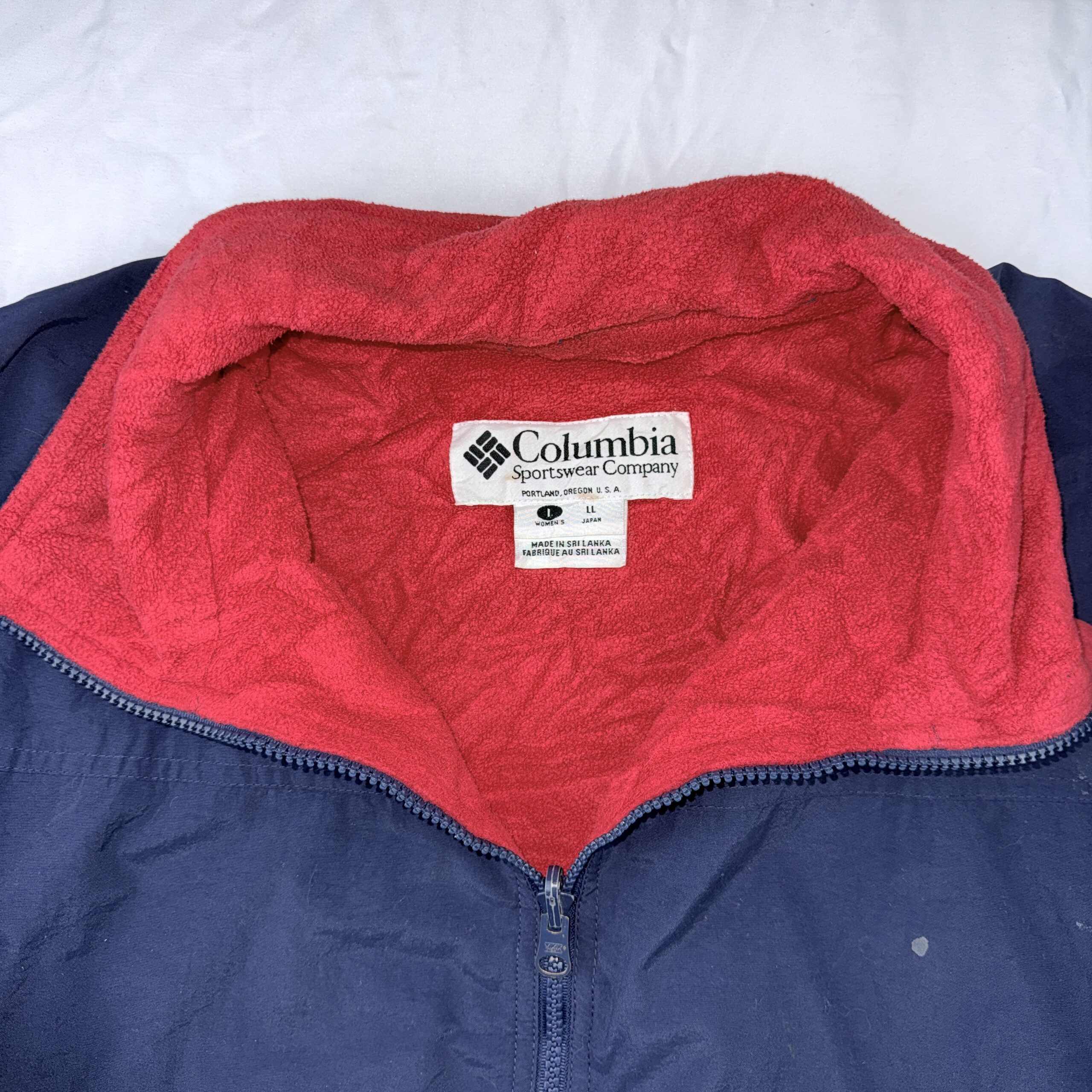 Chaqueta Cortavientos Columbia Azul Marino & Rojo Talla L Mujer - Imagen 4