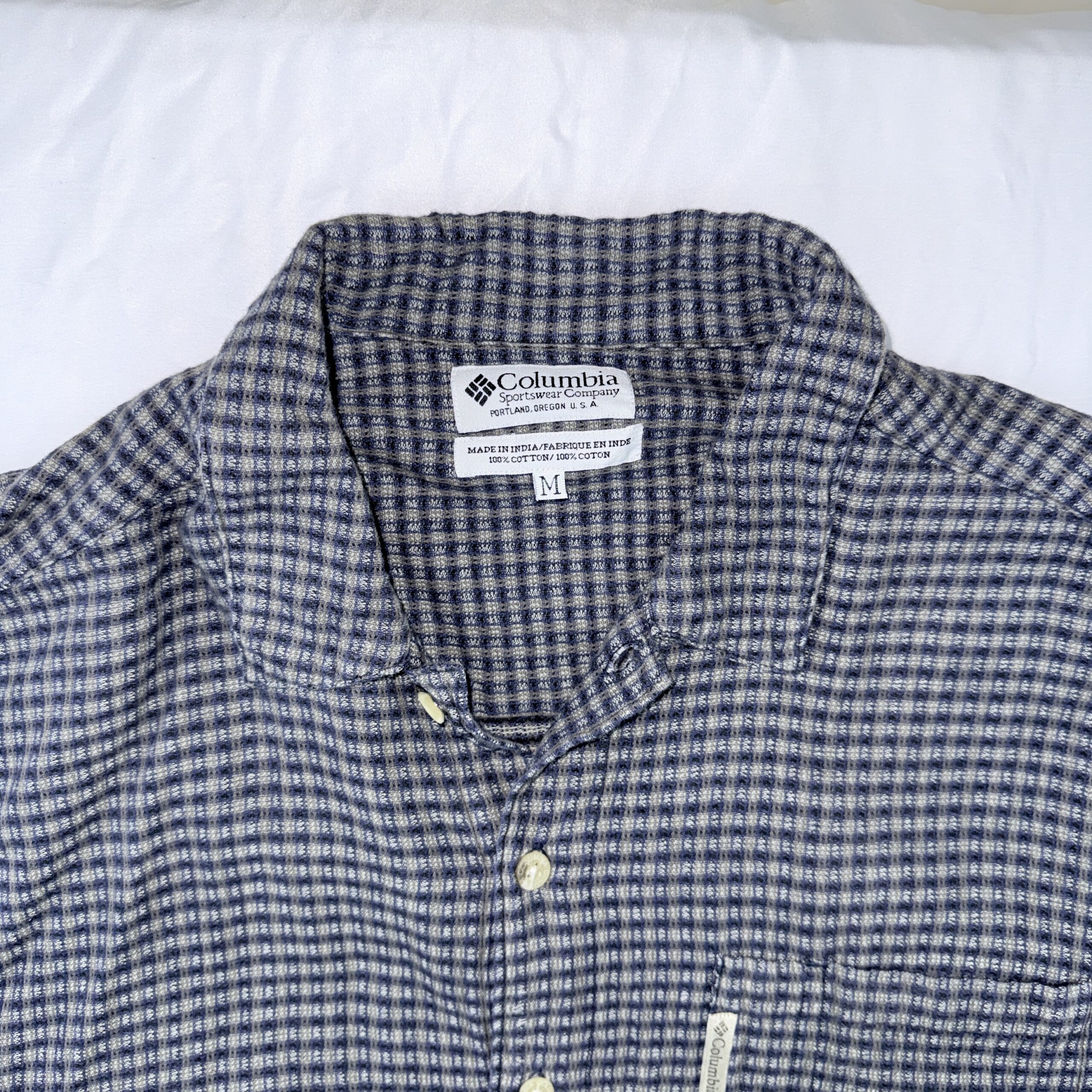 Camisa Columbia 100% Algodón a Cuadros Talla M Hombre - Imagen 2