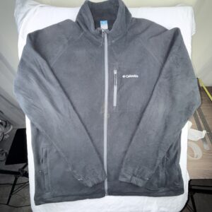 Polar Columbia Negro Full-Zip Talla 1X / XL Plus Hombre (Axila 67 cm)