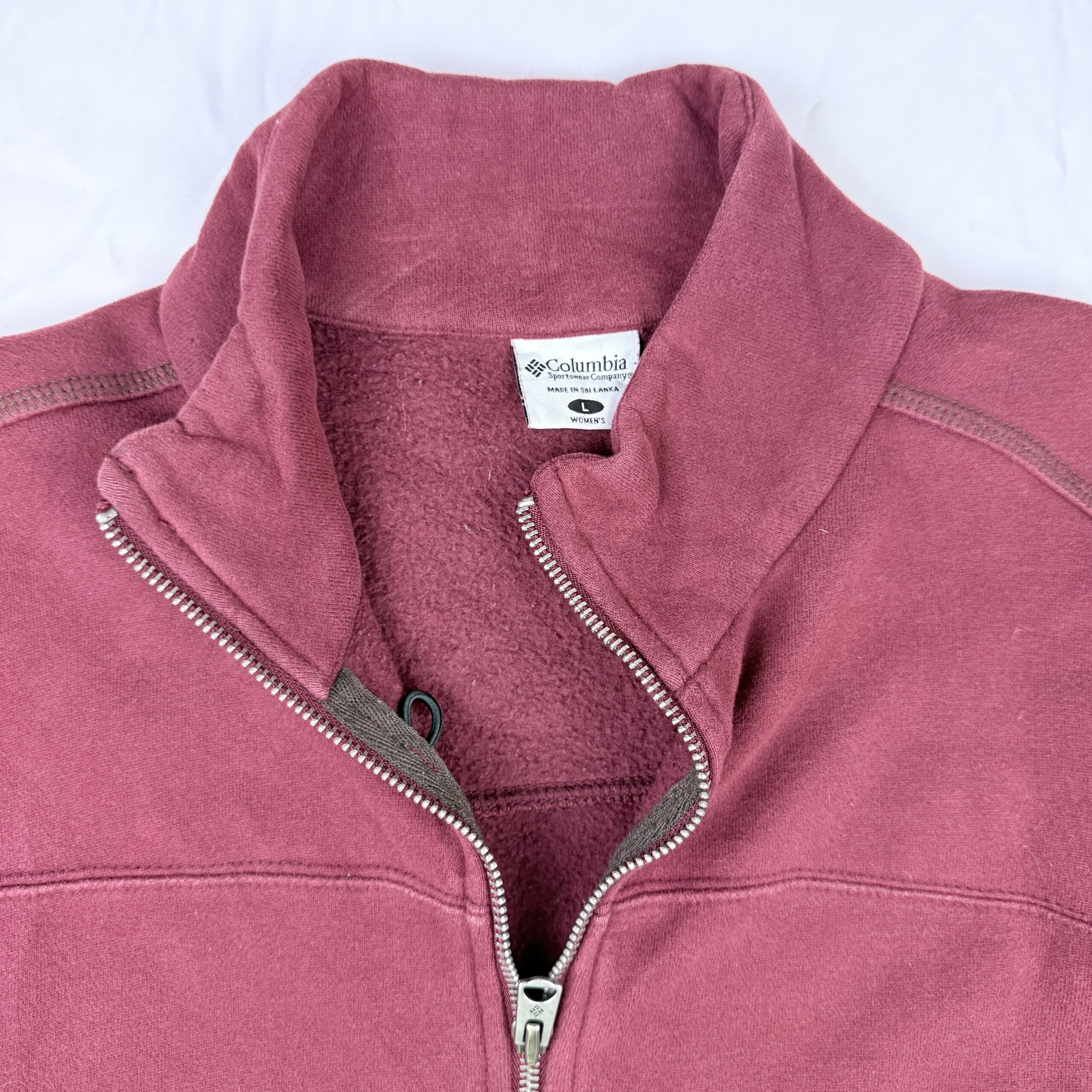 Polerón Columbia Burdeo Full Zip — Talla L Mujer - Imagen 4