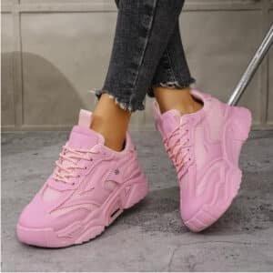 Zapatillas de moda para mujer con suela gruesa y colores pastel