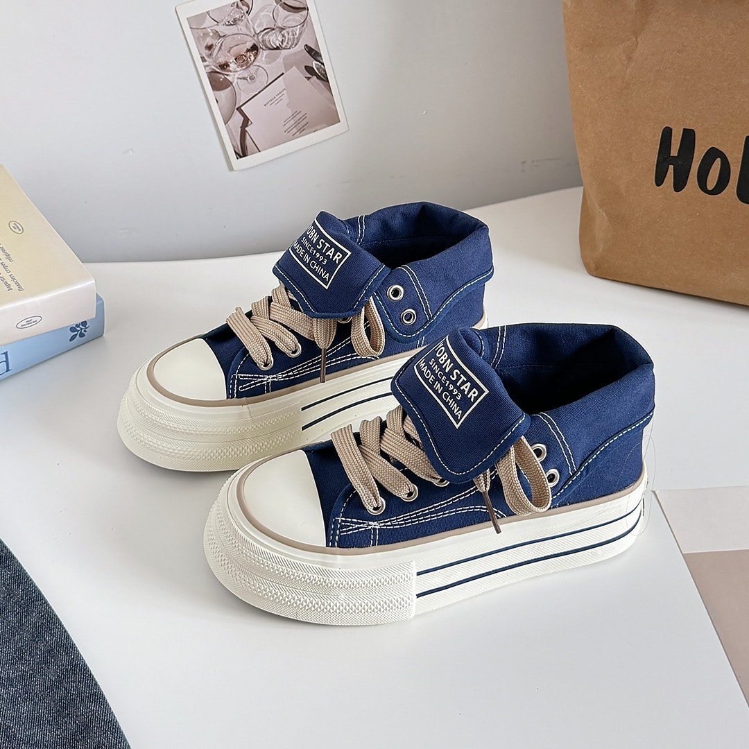 Zapatillas de Lona Estilo Streetwear con Suela Gruesa - Imagen 4