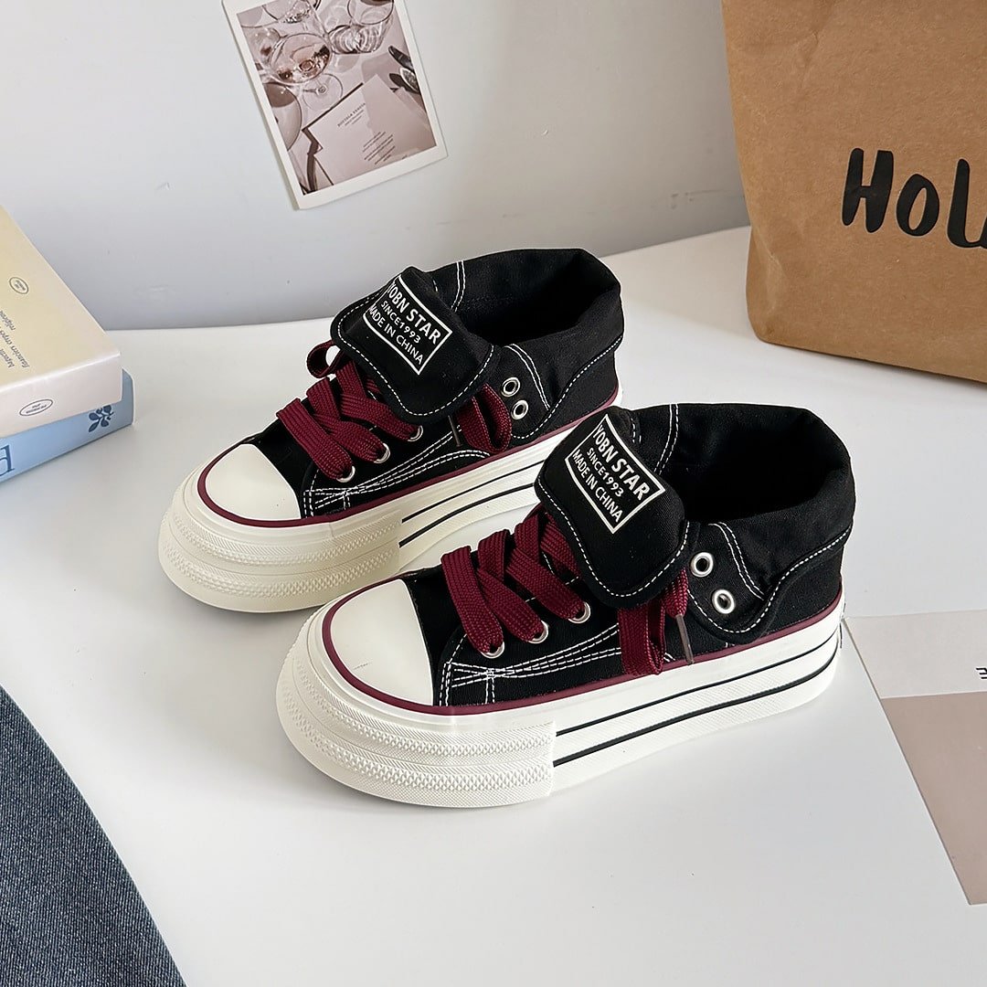 Zapatillas de Lona Estilo Streetwear con Suela Gruesa - Imagen 3